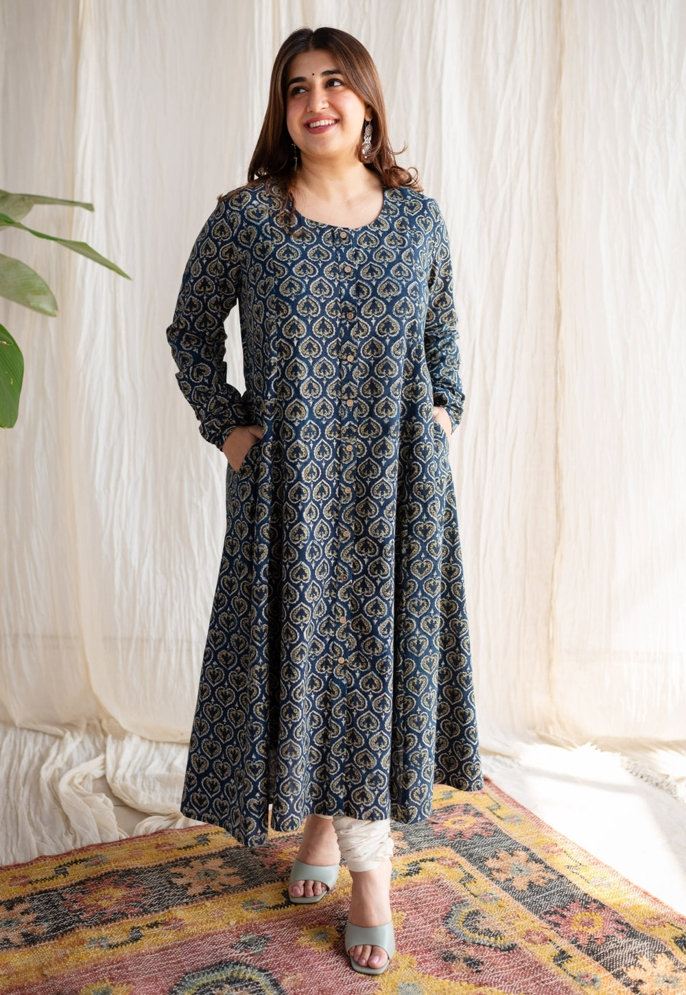 Indian Ethnic Women's Rajiya Ajrakh Cotton Kurta – THE INDIAN ETHNIC CO.