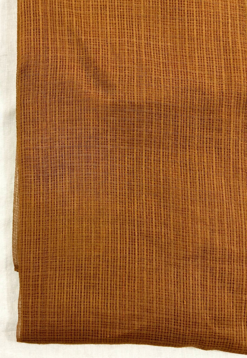 Brown Solid Kota Doria Cotton Dupatta