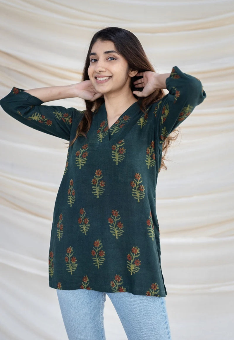 Tara Slub Cotton Short Kurta