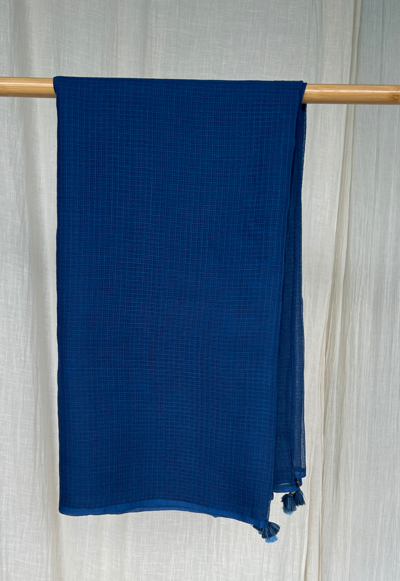 Indigo Plain Dyed Kota Doria Dupatta