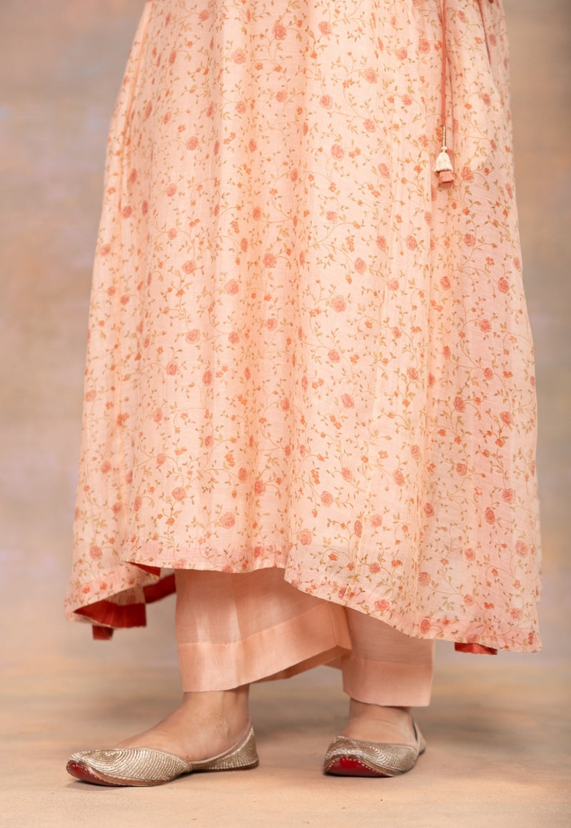 Yashi Orange Solid Chanderi Silk Straight Pant