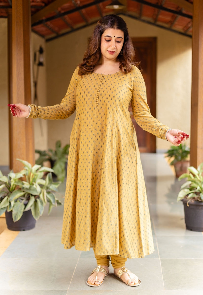 Miral Mustard Solid Chanderi Silk Chudidar