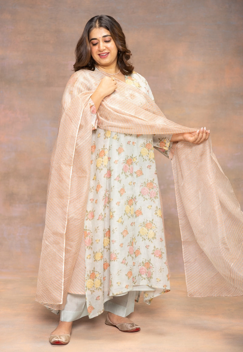 Rosalie Sanganeri Kota Doria Silk Dupatta