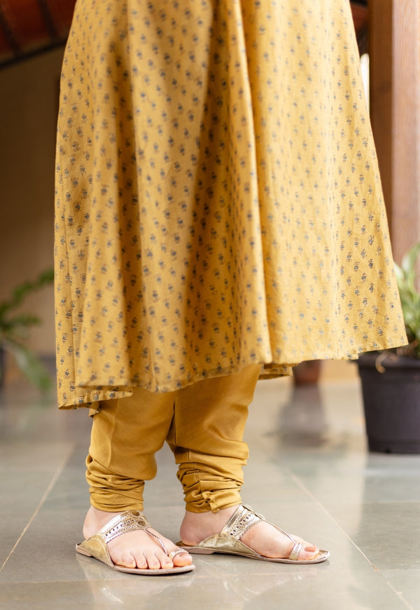 Miral Mustard Solid Chanderi Silk Chudidar