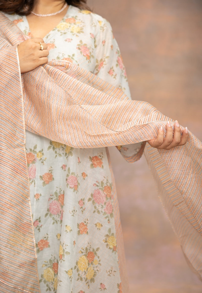 Rosalie Sanganeri Kota Doria Silk Dupatta