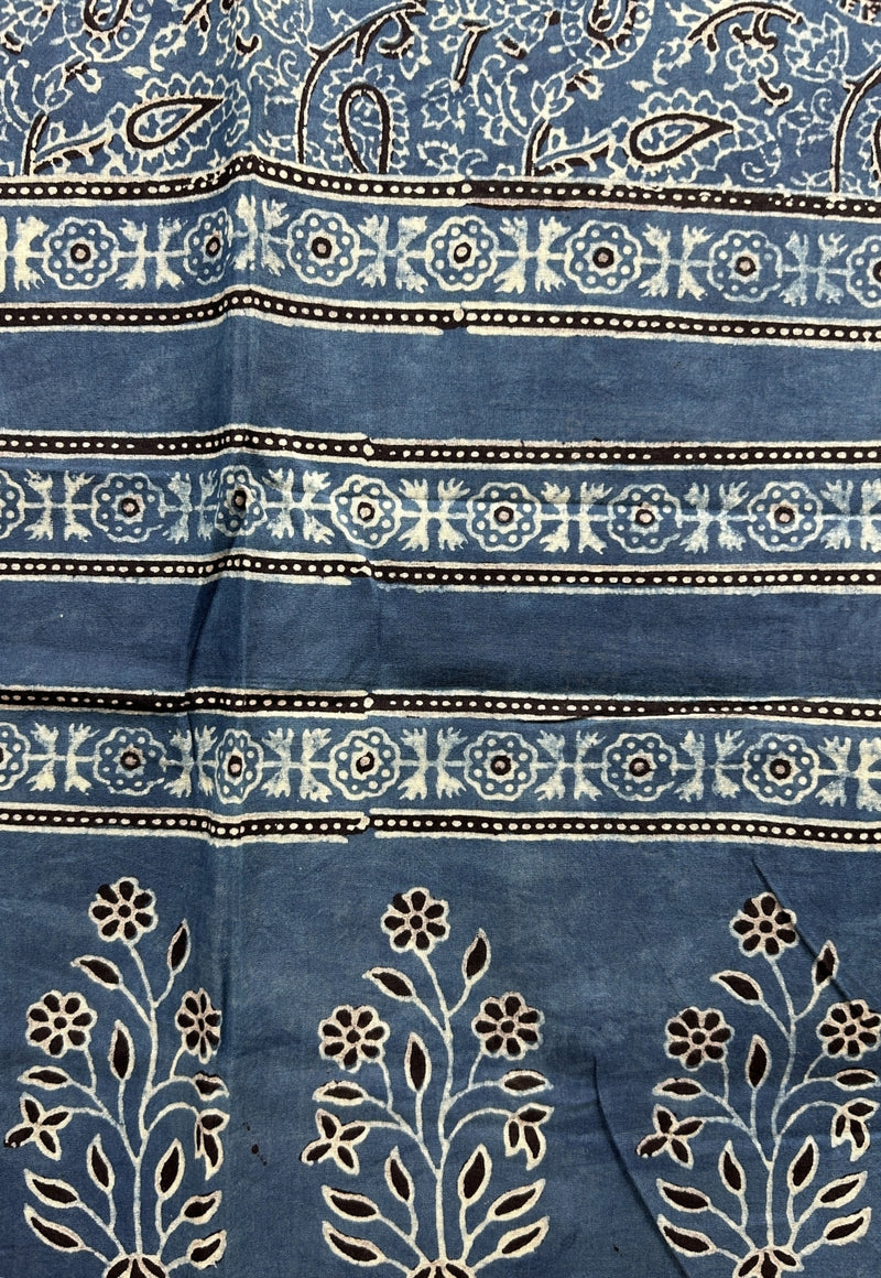 Indigo Ajrakh Cotton Stole