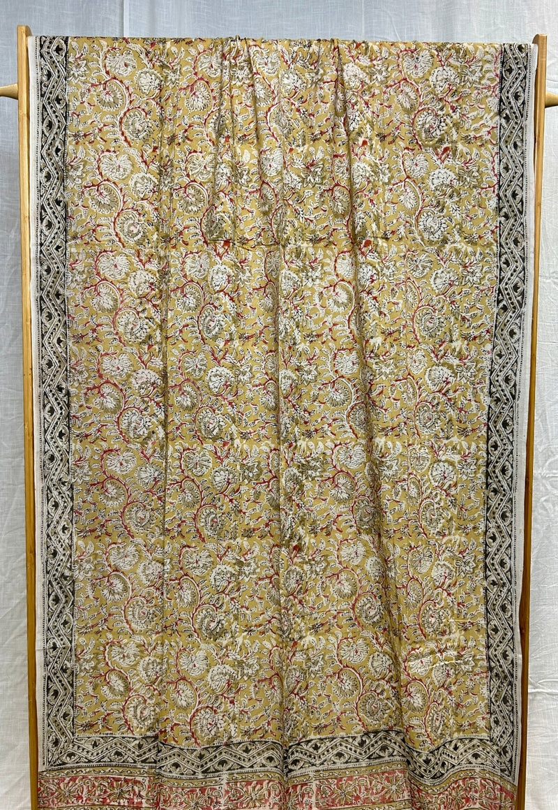 White Kalamkari Cotton Dupatta