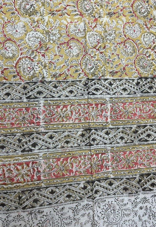 White Kalamkari Cotton Dupatta