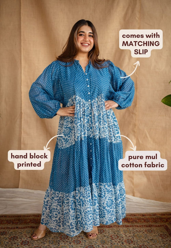 Arina Batik Natural Dyed MulMul Cotton Dress