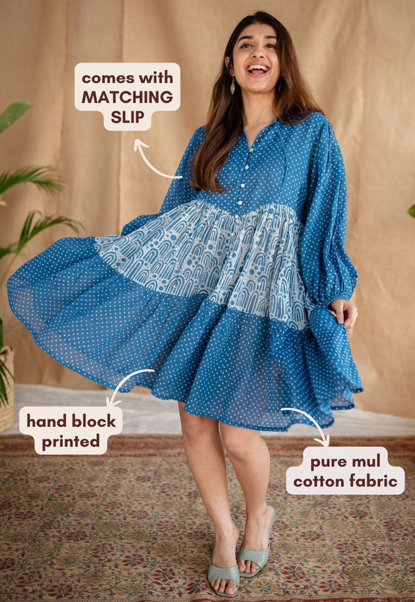Yuvani Batik Natural Dyed MulMul Cotton Dress