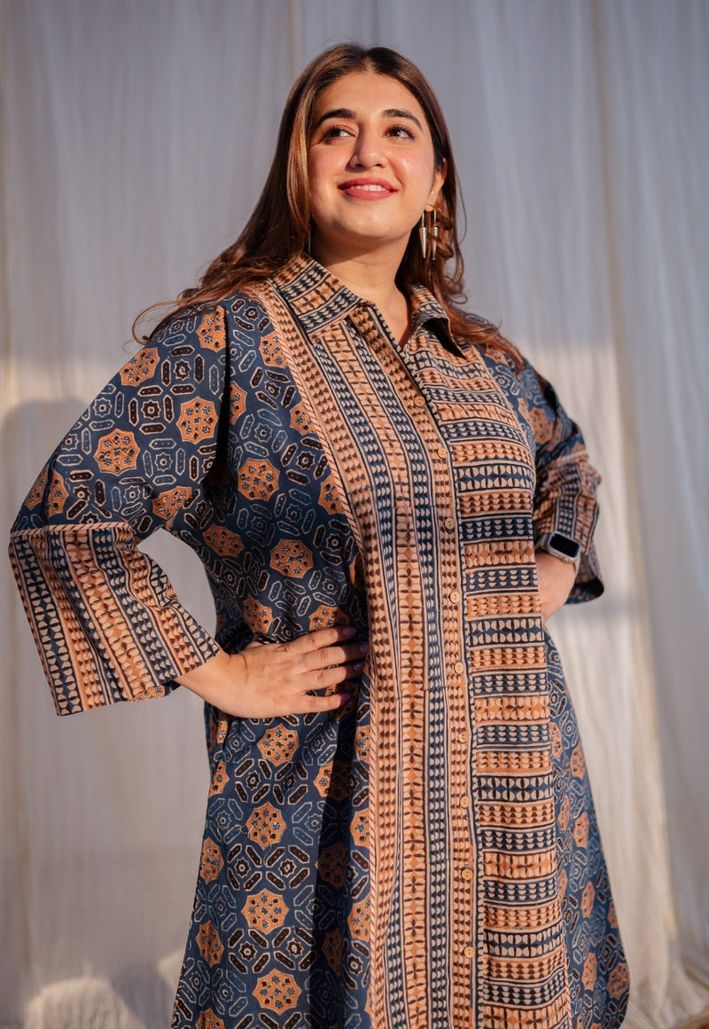 Pariha Ajrakh Cotton Dress