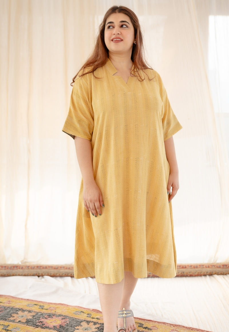 Arifa Dabu Slub Cotton Dress