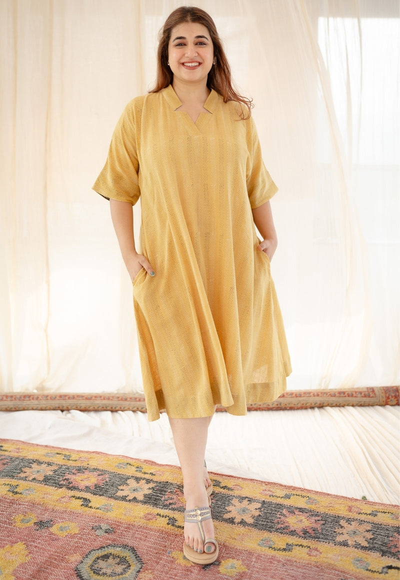 Arifa Dabu Slub Cotton Dress