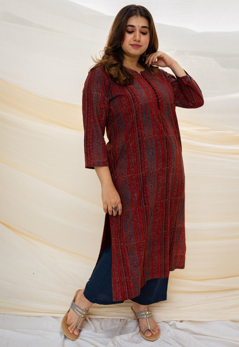 Aniha Ajrakh Madder Cotton Kurta