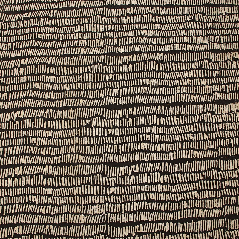 White Lines Bagru Hand Block Printed Cotton Fabric