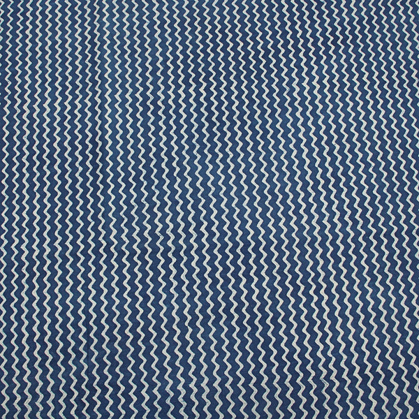 Zigzag Pattern Dabu Hand Block Printed Cotton Fabric