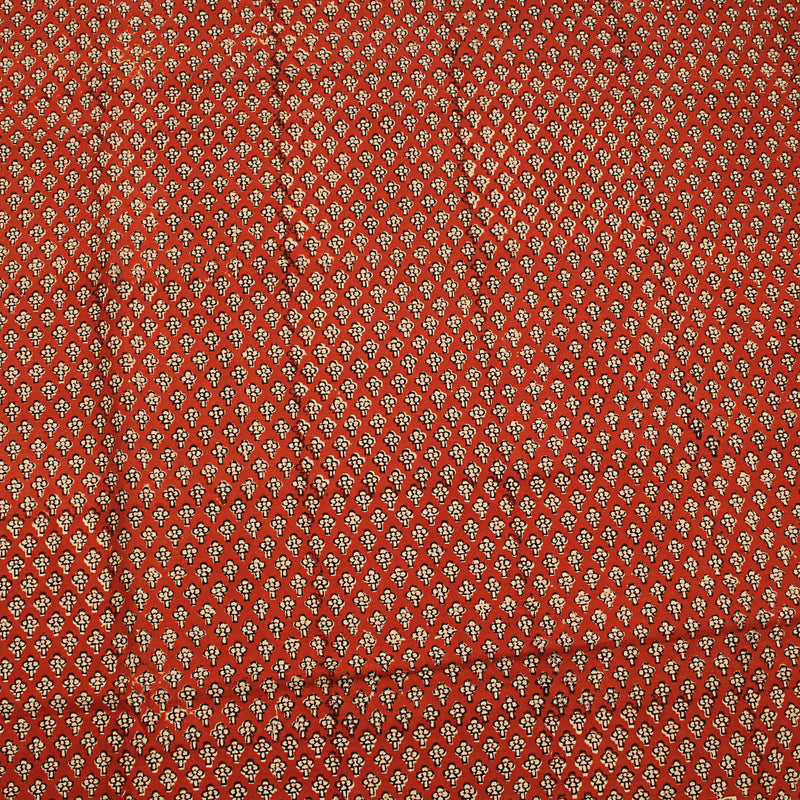 Red Butti Fadat Hand Block Print Cotton Fabric