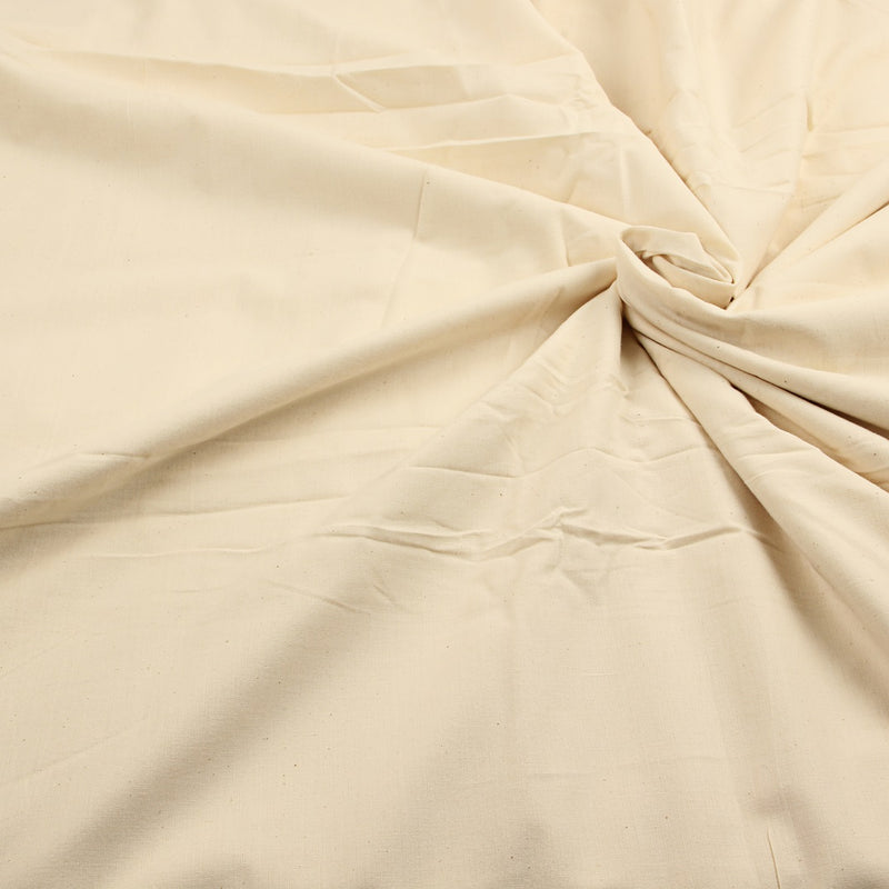 Plain White Handspun Handwoven Cotton Fabric