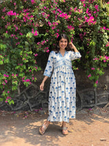 Pahal Indigo Pleated Dress | Relove
