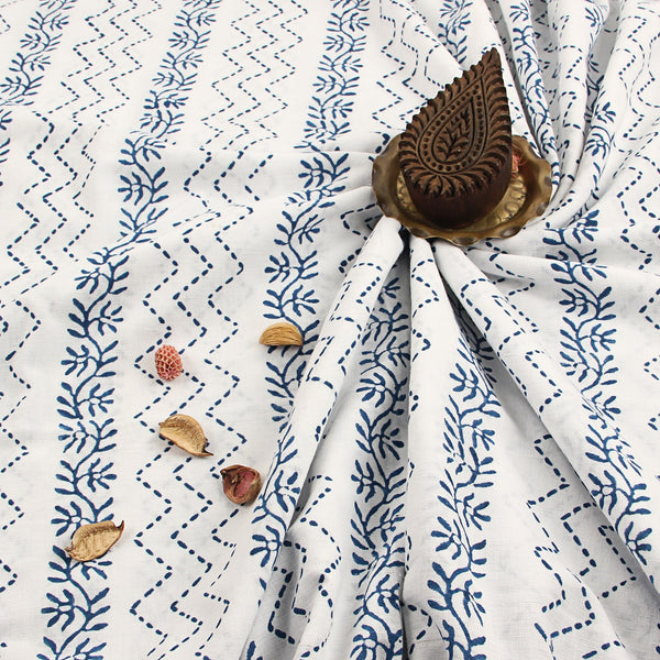 Indigo Vale Handspun Handwoven Cotton Fabric