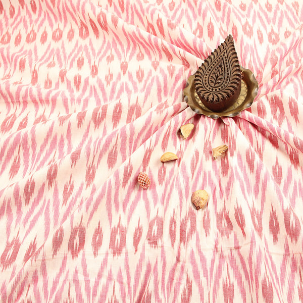 Pink Ikkat Cotton Fabric