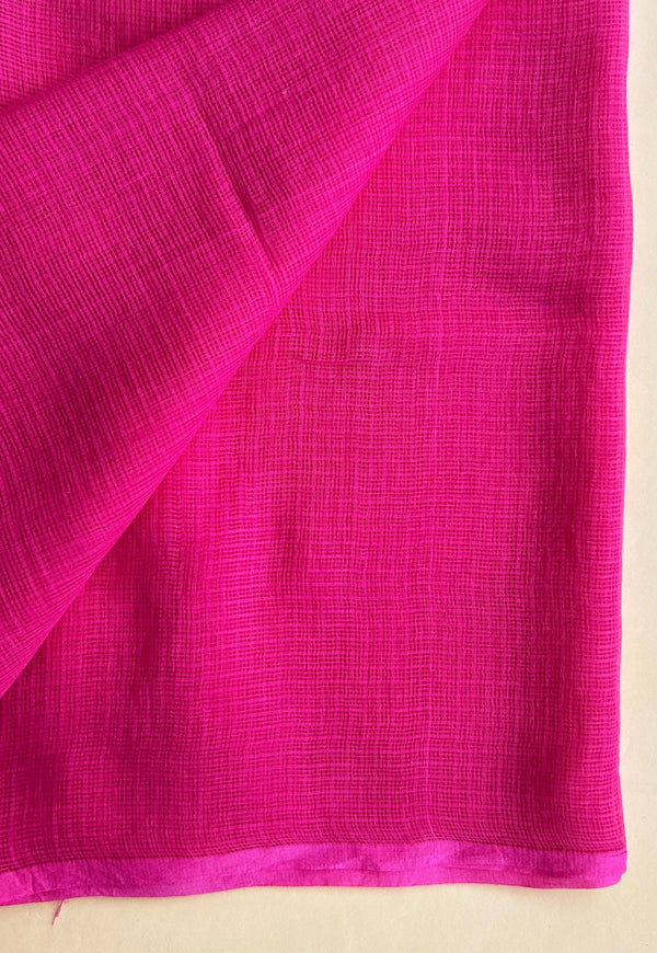 Rani Pink Solid Kota Doria Cotton Dupatta