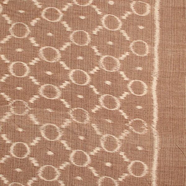 Brown Circular Ikkat Cotton Fabric