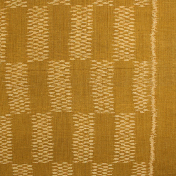 Mustard Ikkat Cotton Fabric