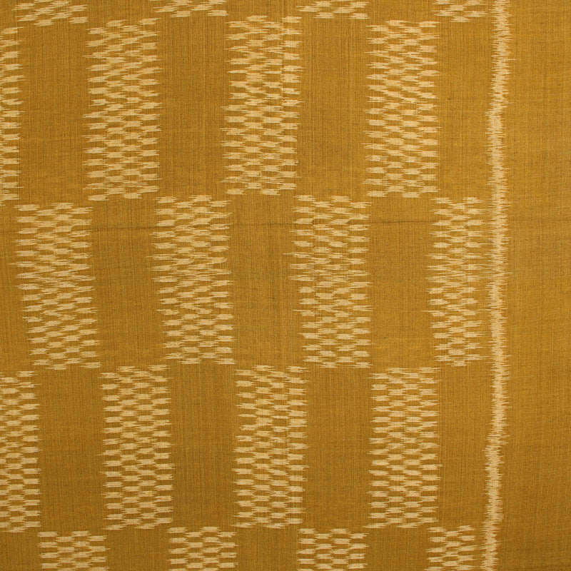 Mustard Ikkat Cotton Fabric