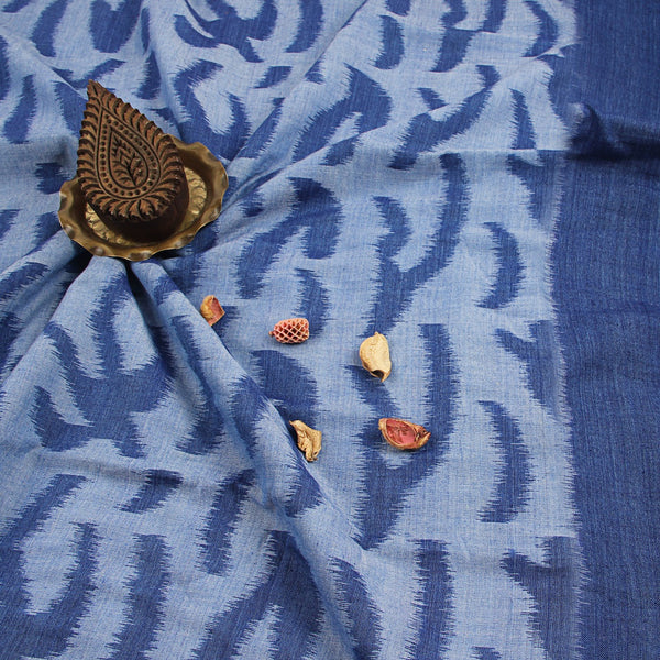 Blue Ikkat Cotton Fabric