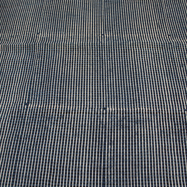Blue Black Checkered Ajrakh Hand Block Printed Cotton Fabric