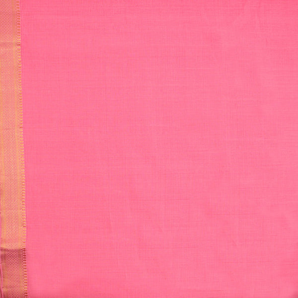 Pink Natural Dyed Nizam Border Mangalgiri Cotton Fabric