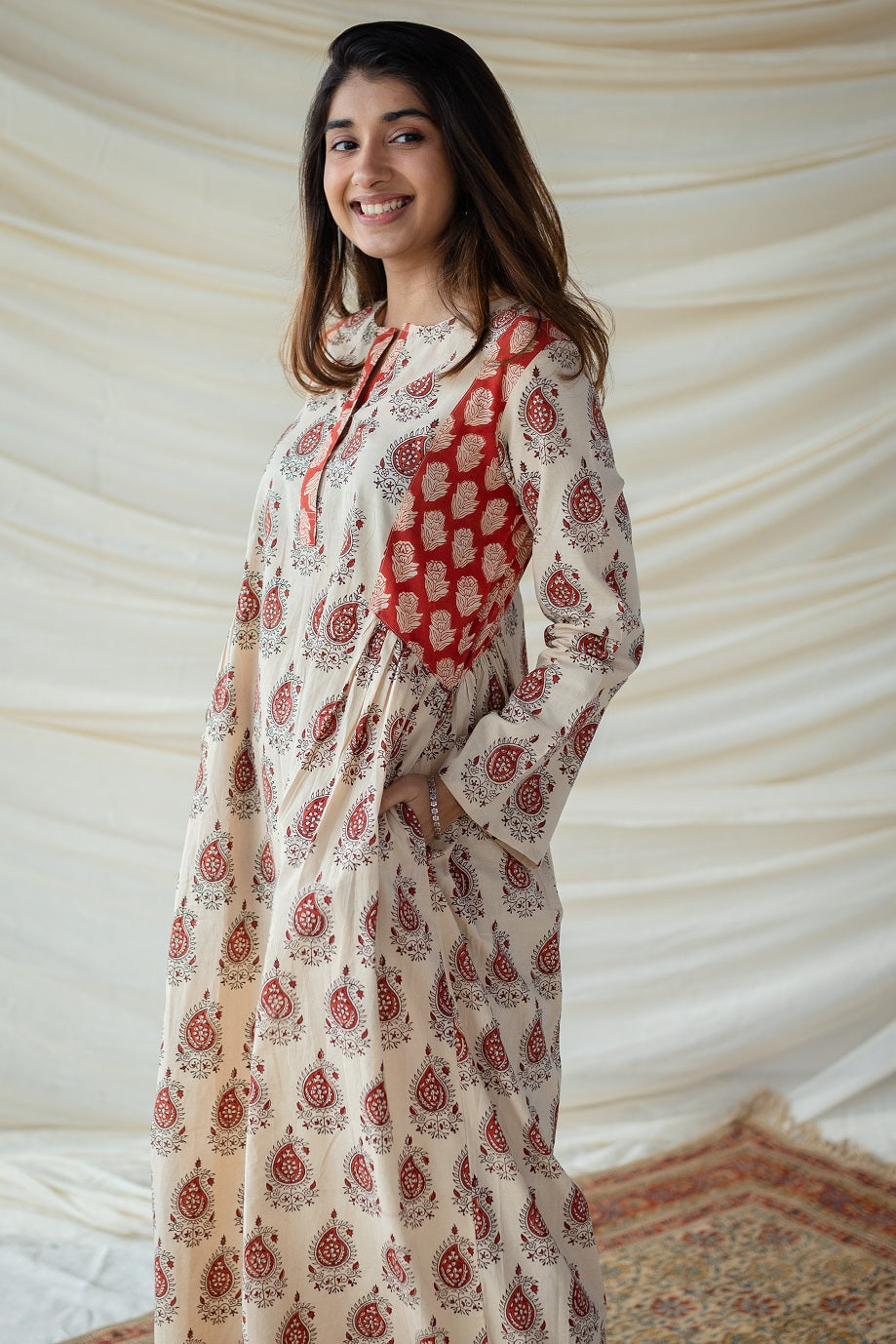 Indian Ethnic Women's Risha Bagru Kali Kurta – THE INDIAN ETHNIC CO.