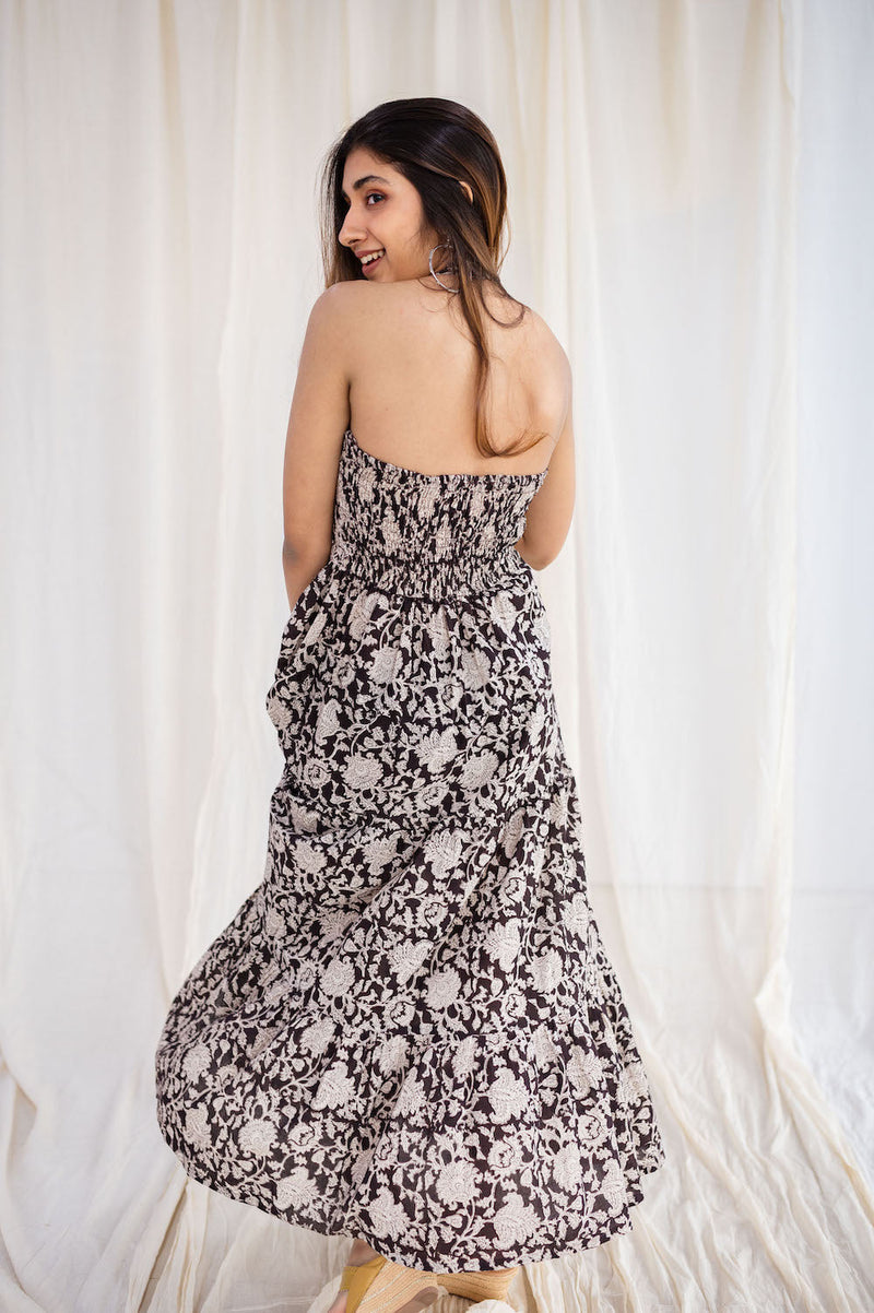 Meeta Bagru Black Cotton Dress | Relove