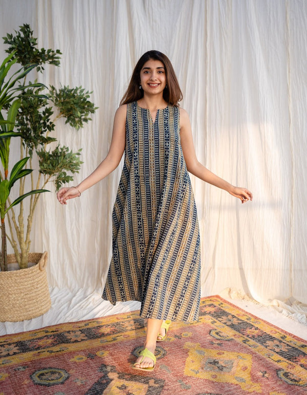 Saddiya Ajrakh Cotton Dress