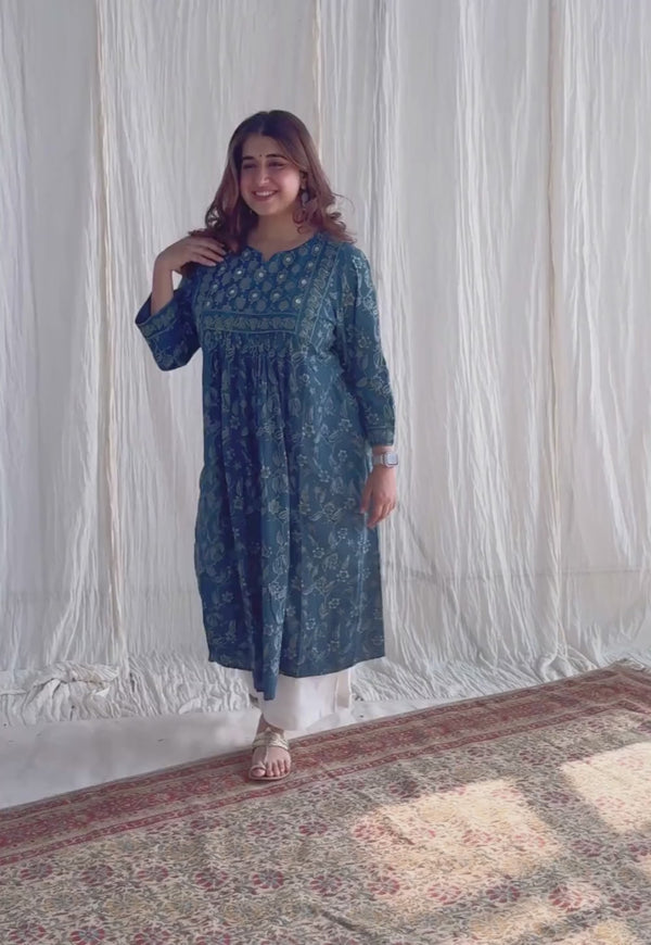 Azia Dabu Cotton Kurta | Relove