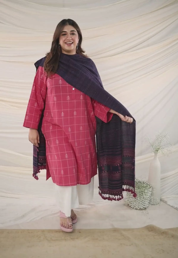 Indigo Bhujodi Handwoven Dupatta