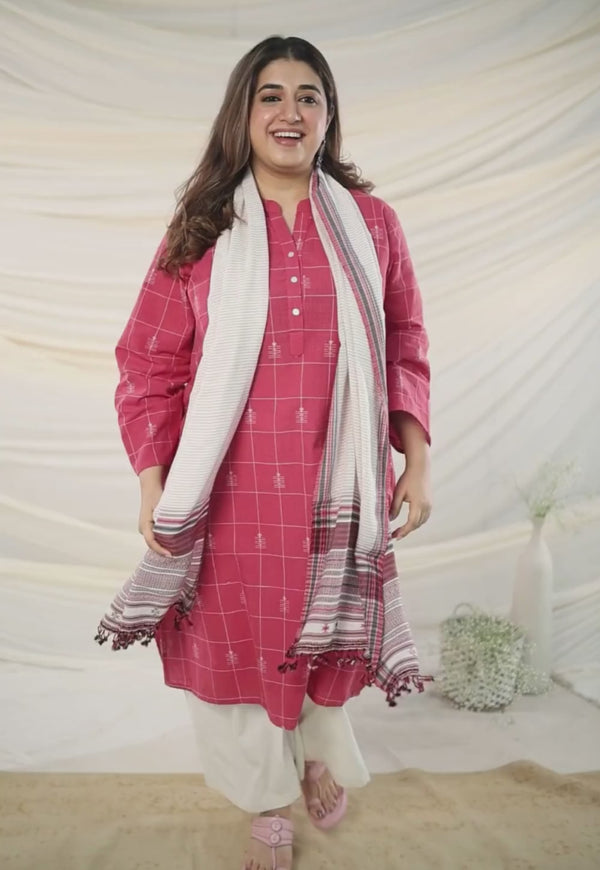 White Bhujodi Handwoven Stole