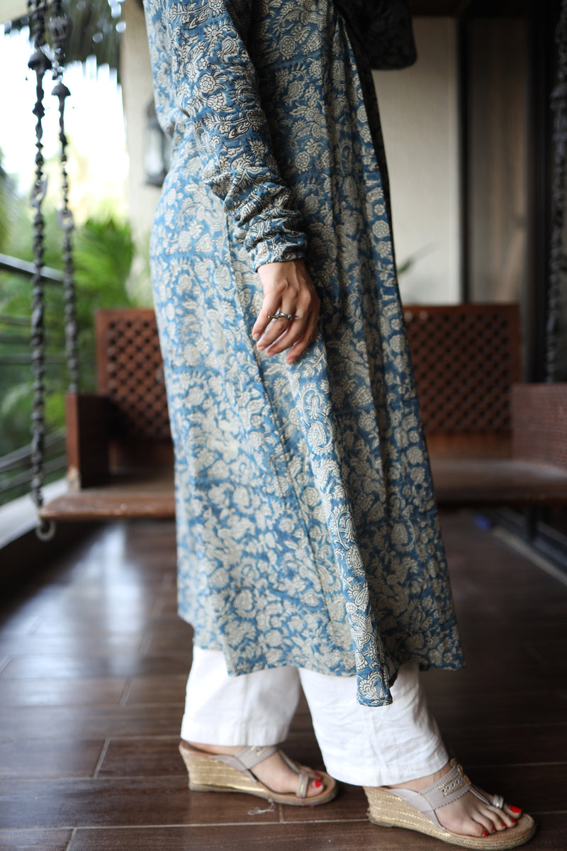 Natural Dyed Kalamkari Chudi Sleeve Kurta – THE INDIAN ETHNIC