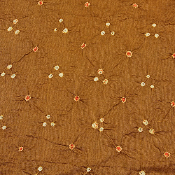 Copper Brown Bandhej Cotton Fabric