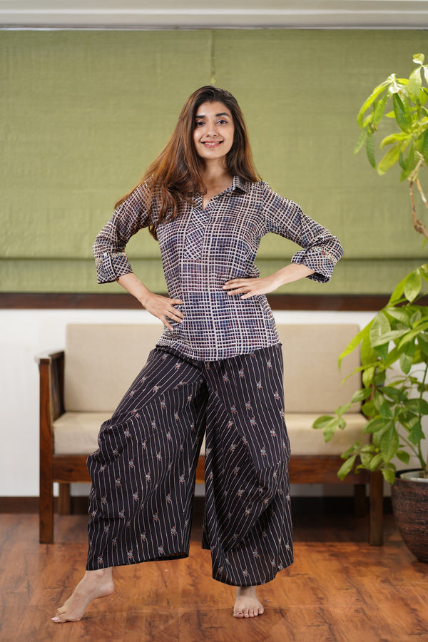 Buy Wide Leg Cotton Palazzo Pants for Women, Casual Bohemian Style Skirt Pant  Online at desertcartSouth Africa