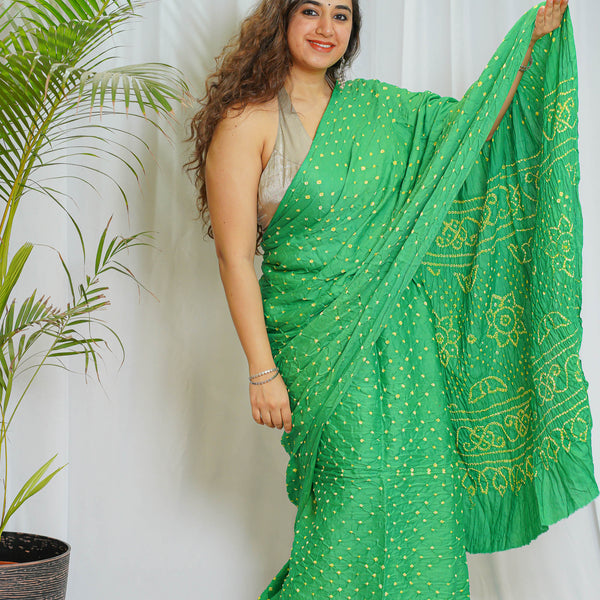 Light green woven cotton saree with blouse - IN WEAVE - 3395794