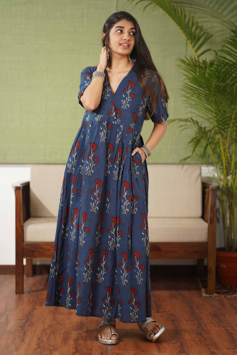 Buy YWULY Casual Cotton Long Maxi Dress for Women with Pom Pom (Multicolor,  Free Size) at Amazon.in