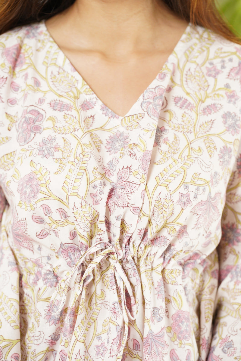 Nysa Sanganeri Pink Cotton Leisure Set