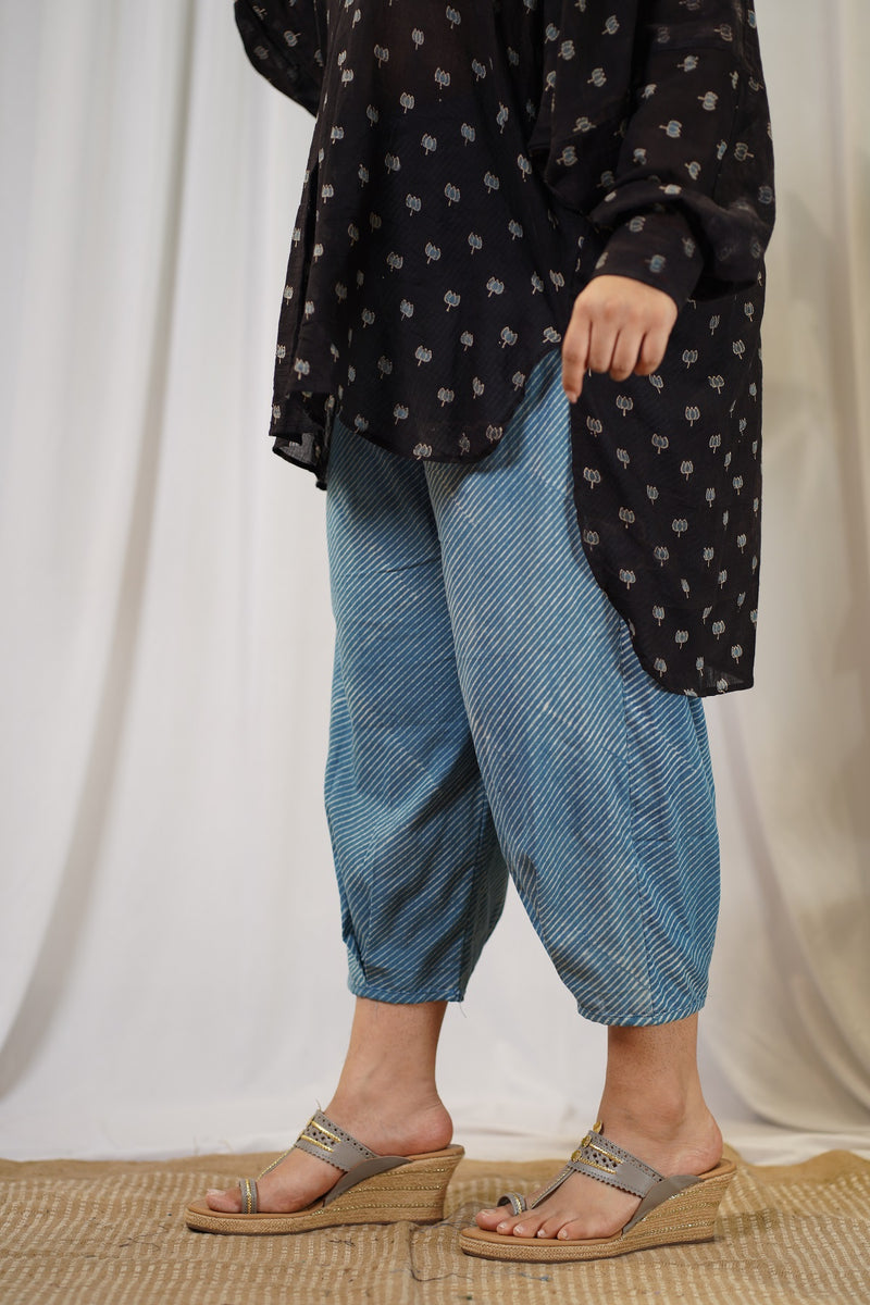 Black Lotus Ajrakh Mul Cotton Short Top