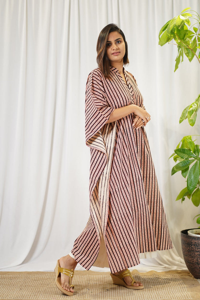 Nishtha Bagru Cotton Kaftan