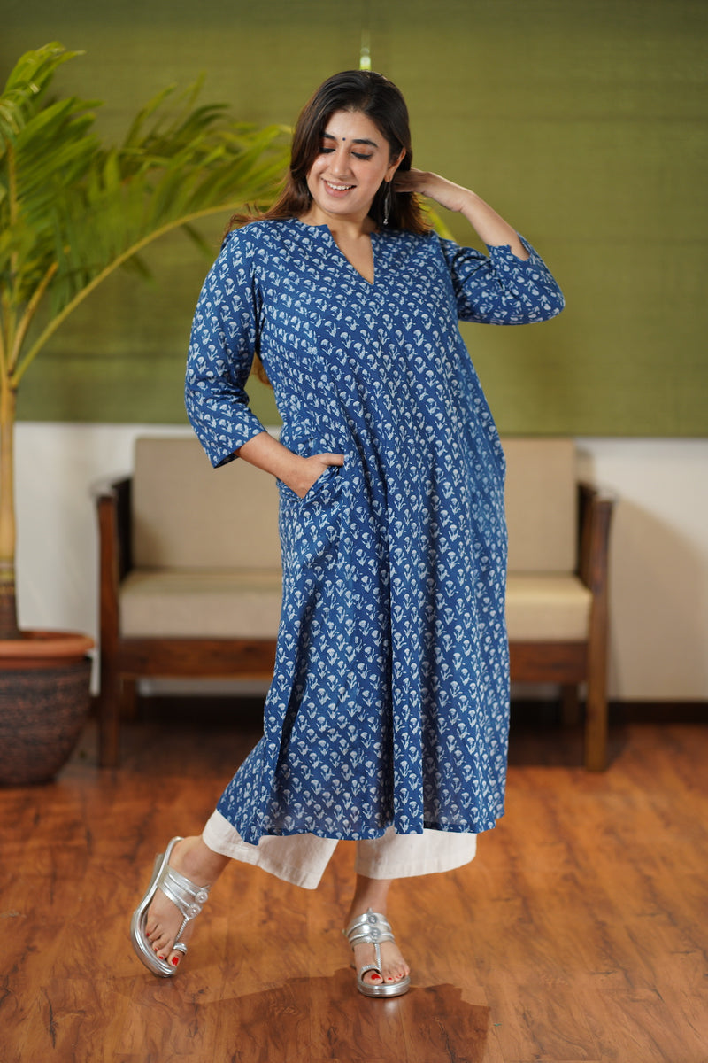 Kinnari Dabu Kurta Natural Dyed