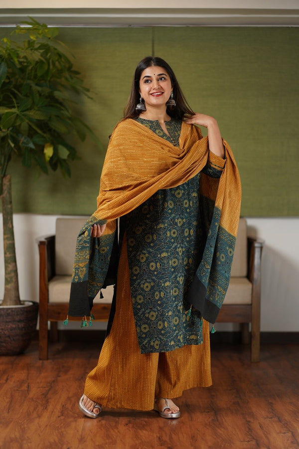 Yellow Floral Jaal Dupatta