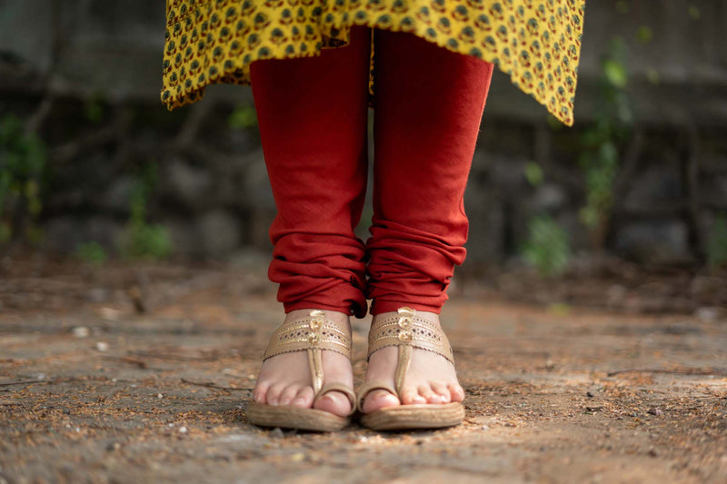 Red Madder Mul Cotton Chudidar Natural Dyed