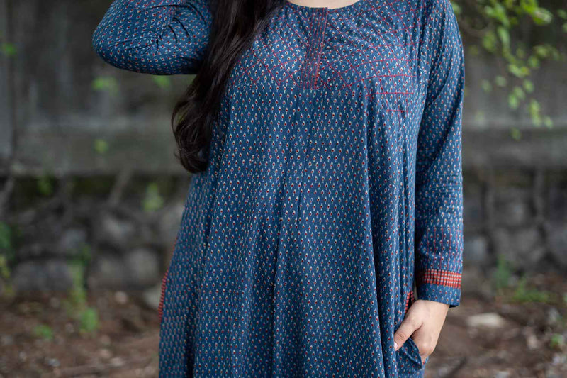 Aiza Ajrakh Kurta 3 Pc Set